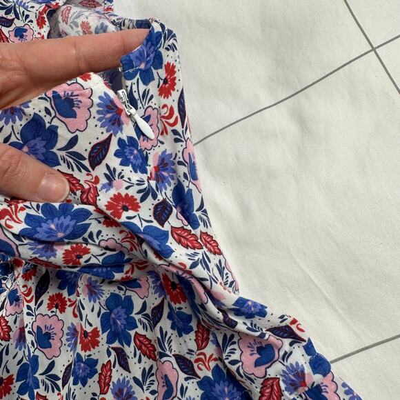 Talbots Dress Womens 10 Petite Pink Blue Multi Maxi Sleeveless Floral Bohemian - Picture 6 of 11